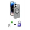 MARSİLYAN™- iPhone 16 Kılıf Nova Modern Prime - Siyah Bilvis 5in1 5D Magic Hayalet Cam Ekran Koruyucu + Raze Metal Kamera Lens - BZ