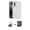 MARSİLYAN™- iPhone 16 Kılıf Odak Prime - Şeffaf 360 Full Body Arka Koruyucu + Pembe Bilvis Titan Kamera Lens