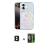 MARSİLYAN™- iPhone 16 Kılıf Odak Prime - Şeffaf 360 Full Body Arka Koruyucu + PVD Metal Kamera Lens - PE