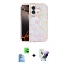 MARSİLYAN™- iPhone 16 Kılıf Odak Prime - Şeffaf Pasifik Cam Ekran Koruyucu + Raze Metal Kamera Lens - LT