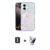 MARSİLYAN™- iPhone 16 Kılıf Odak Prime - Şeffaf Pasifik Cam Ekran Koruyucu + PVD Metal Kamera Lens - PE