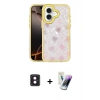 MARSİLYAN™- iPhone 16 Kılıf Odak Prime - Şeffaf Pasifik Cam Ekran Koruyucu + PVD Metal Kamera Lens - PE