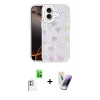 MARSİLYAN™- iPhone 16 Kılıf Odak Prime - Şeffaf Pasifik Cam Ekran Koruyucu + Raze Metal Kamera Lens - BZ