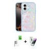 MARSİLYAN™- iPhone 16 Kılıf Odak Prime - Şeffaf Pasifik Cam Ekran Koruyucu + Raze Metal Kamera Lens - BZ