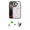 MARSİLYAN™- iPhone 16 Kılıf Odak Prime - Şeffaf Pasifik Cam Ekran Koruyucu + Raze Metal Kamera Lens - BZ