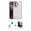 MARSİLYAN™- iPhone 16 Kılıf Odak Prime - Siyah 3D Antistatik Mat Seramik Nano Ekran Koruyucu + Raze Metal Kamera Lens - PE