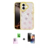 MARSİLYAN™- iPhone 16 Kılıf Odak Prime - Siyah 3D Antistatik Mat Seramik Nano Ekran Koruyucu + Raze Metal Kamera Lens - PE