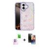 MARSİLYAN™- iPhone 16 Kılıf Odak Prime - Siyah 3D Antistatik Mat Seramik Nano Ekran Koruyucu + Raze Metal Kamera Lens - PE