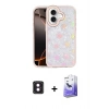MARSİLYAN™- iPhone 16 Kılıf Odak Prime - Siyah Bilvis 5in1 5D Magic Hayalet Cam Ekran Koruyucu + PVD Metal Kamera Lens - PE