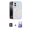 MARSİLYAN™- iPhone 16 Kılıf Odak Prime - Siyah Bilvis 5in1 5D Magic Hayalet Cam Ekran Koruyucu + PVD Metal Kamera Lens - PE