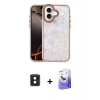 MARSİLYAN™- iPhone 16 Kılıf Odak Prime - Siyah Bilvis 5in1 5D Magic Hayalet Cam Ekran Koruyucu + PVD Metal Kamera Lens - YL
