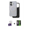 MARSİLYAN™- iPhone 16 Kılıf Pusula Işık Koleksiyonu - Şeffaf 360 Full Body Arka Koruyucu + Bilvis Titan Kamera Lens - YL
