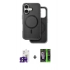 MARSİLYAN™- iPhone 16 Kılıf Pusula Işık Koleksiyonu - Şeffaf 360 Full Body Arka Koruyucu + Bilvis Titan Kamera Lens - SH