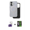 MARSİLYAN™- iPhone 16 Kılıf Pusula Işık Koleksiyonu - Şeffaf 360 Full Body Arka Koruyucu + Bilvis Titan Kamera Lens - SH