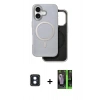 MARSİLYAN™- iPhone 16 Kılıf Pusula Işık Koleksiyonu - Şeffaf 360 Full Body Arka Koruyucu + PVD Metal Kamera Lens - MI
