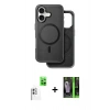 MARSİLYAN™- iPhone 16 Kılıf Pusula Işık Koleksiyonu - Şeffaf 360 Full Body Arka Koruyucu + Raze Metal Kamera Lens - BZ
