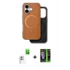MARSİLYAN™- iPhone 16 Kılıf Pusula Işık Koleksiyonu - Şeffaf 360 Full Body Arka Koruyucu + Raze Metal Kamera Lens - BZ