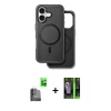 MARSİLYAN™- iPhone 16 Kılıf Pusula Işık Koleksiyonu - Şeffaf 360 Full Body Arka Koruyucu + Raze Metal Kamera Lens - SH