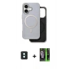 MARSİLYAN™- iPhone 16 Kılıf Pusula Işık Koleksiyonu - Şeffaf 360 Full Body Arka Koruyucu + PVD Metal Kamera Lens - YL