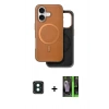 MARSİLYAN™- iPhone 16 Kılıf Pusula Işık Koleksiyonu - Şeffaf 360 Full Body Arka Koruyucu + PVD Metal Kamera Lens - YL