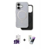 MARSİLYAN™- iPhone 16 Kılıf Pusula Işık Koleksiyonu - Şeffaf Pasifik Cam Ekran Koruyucu + Bilvis Titan Kamera Lens - YL