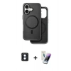 MARSİLYAN™- iPhone 16 Kılıf Pusula Işık Koleksiyonu - Şeffaf Pasifik Cam Ekran Koruyucu + PVD Metal Kamera Lens - MI