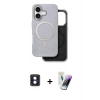MARSİLYAN™- iPhone 16 Kılıf Pusula Işık Koleksiyonu - Şeffaf Pasifik Cam Ekran Koruyucu + PVD Metal Kamera Lens - MI