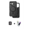 MARSİLYAN™- iPhone 16 Kılıf Pusula Işık Koleksiyonu - Şeffaf Pasifik Cam Ekran Koruyucu + PVD Metal Kamera Lens - PE