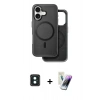 MARSİLYAN™- iPhone 16 Kılıf Pusula Işık Koleksiyonu - Şeffaf Pasifik Cam Ekran Koruyucu + PVD Metal Kamera Lens - YL