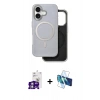 MARSİLYAN™- iPhone 16 Kılıf Pusula Işık Koleksiyonu - Siyah 3D Antistatik Seramik Nano Ekran Koruyucu + Bilvis Titan Kamera Lens - GS