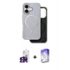 MARSİLYAN™- iPhone 16 Kılıf Pusula Işık Koleksiyonu - Siyah Bilvis 5in1 3D Magic Cam Ekran Koruyucu + Bilvis Titan Kamera Lens - YL