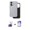 MARSİLYAN™- iPhone 16 Kılıf Pusula Işık Koleksiyonu - Siyah Bilvis 5in1 3D Magic Cam Ekran Koruyucu + Bilvis Titan Kamera Lens - GS