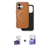 MARSİLYAN™- iPhone 16 Kılıf Pusula Işık Koleksiyonu - Siyah Bilvis 5in1 5D Magic Hayalet Cam Ekran Koruyucu + Bilvis Titan Kamera Lens - YL