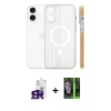 MARSİLYAN™- iPhone 16 Kılıf Pusula Minimal Koleksiyonu - Şeffaf 360 Full Body Arka Koruyucu + Bilvis Titan Kamera Lens - SH