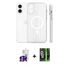 MARSİLYAN™- iPhone 16 Kılıf Pusula Minimal Koleksiyonu - Şeffaf 360 Full Body Arka Koruyucu + Bilvis Titan Kamera Lens - GS
