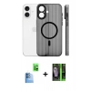 MARSİLYAN™- iPhone 16 Kılıf Pusula Minimal Koleksiyonu - Şeffaf 360 Full Body Arka Koruyucu + Raze Metal Kamera Lens - LT