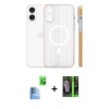MARSİLYAN™- iPhone 16 Kılıf Pusula Minimal Koleksiyonu - Şeffaf 360 Full Body Arka Koruyucu + Raze Metal Kamera Lens - LT
