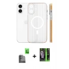 MARSİLYAN™- iPhone 16 Kılıf Pusula Minimal Koleksiyonu - Şeffaf 360 Full Body Arka Koruyucu + Raze Metal Kamera Lens - SH