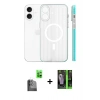 MARSİLYAN™- iPhone 16 Kılıf Pusula Minimal Koleksiyonu - Şeffaf 360 Full Body Arka Koruyucu + Raze Metal Kamera Lens - SH
