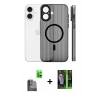 MARSİLYAN™- iPhone 16 Kılıf Pusula Minimal Koleksiyonu - Şeffaf 360 Full Body Arka Koruyucu + Raze Metal Kamera Lens - SH