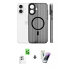 MARSİLYAN™- iPhone 16 Kılıf Pusula Minimal Koleksiyonu - Şeffaf Pasifik Cam Ekran Koruyucu + Raze Metal Kamera Lens - BZ