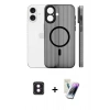 MARSİLYAN™- iPhone 16 Kılıf Pusula Minimal Koleksiyonu - Şeffaf Pasifik Cam Ekran Koruyucu + Pembe PVD Metal Kamera Lens