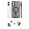 MARSİLYAN™- iPhone 16 Kılıf Pusula Minimal Koleksiyonu - Şeffaf Pasifik Cam Ekran Koruyucu + Raze Metal Kamera Lens - SH