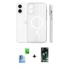 MARSİLYAN™- iPhone 16 Kılıf Pusula Minimal Koleksiyonu - Siyah 360 Mat Full Body Arka Koruyucu + Lacivert Raze Metal Kamera Lens