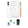MARSİLYAN™- iPhone 16 Kılıf Pusula Minimal Koleksiyonu - Siyah 360 Mat Full Body Arka Koruyucu + Lacivert Raze Metal Kamera Lens