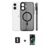 MARSİLYAN™- iPhone 16 Kılıf Pusula Minimal Koleksiyonu - Siyah 360 Mat Full Body Arka Koruyucu + PVD Metal Kamera Lens - PE