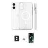 MARSİLYAN™- iPhone 16 Kılıf Pusula Minimal Koleksiyonu - Siyah 360 Mat Full Body Arka Koruyucu + PVD Metal Kamera Lens - PE