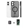 MARSİLYAN™- iPhone 16 Kılıf Pusula Minimal Koleksiyonu - Siyah 360 Mat Full Body Arka Koruyucu + PVD Metal Kamera Lens - PE