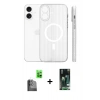 MARSİLYAN™- iPhone 16 Kılıf Pusula Minimal Koleksiyonu - Siyah 360 Mat Full Body Arka Koruyucu + Raze Metal Kamera Lens - SH