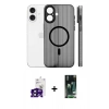 MARSİLYAN™- iPhone 16 Kılıf Pusula Minimal Koleksiyonu - Siyah 360 Mat Full Body Arka Koruyucu + Bilvis Titan Kamera Lens - SH